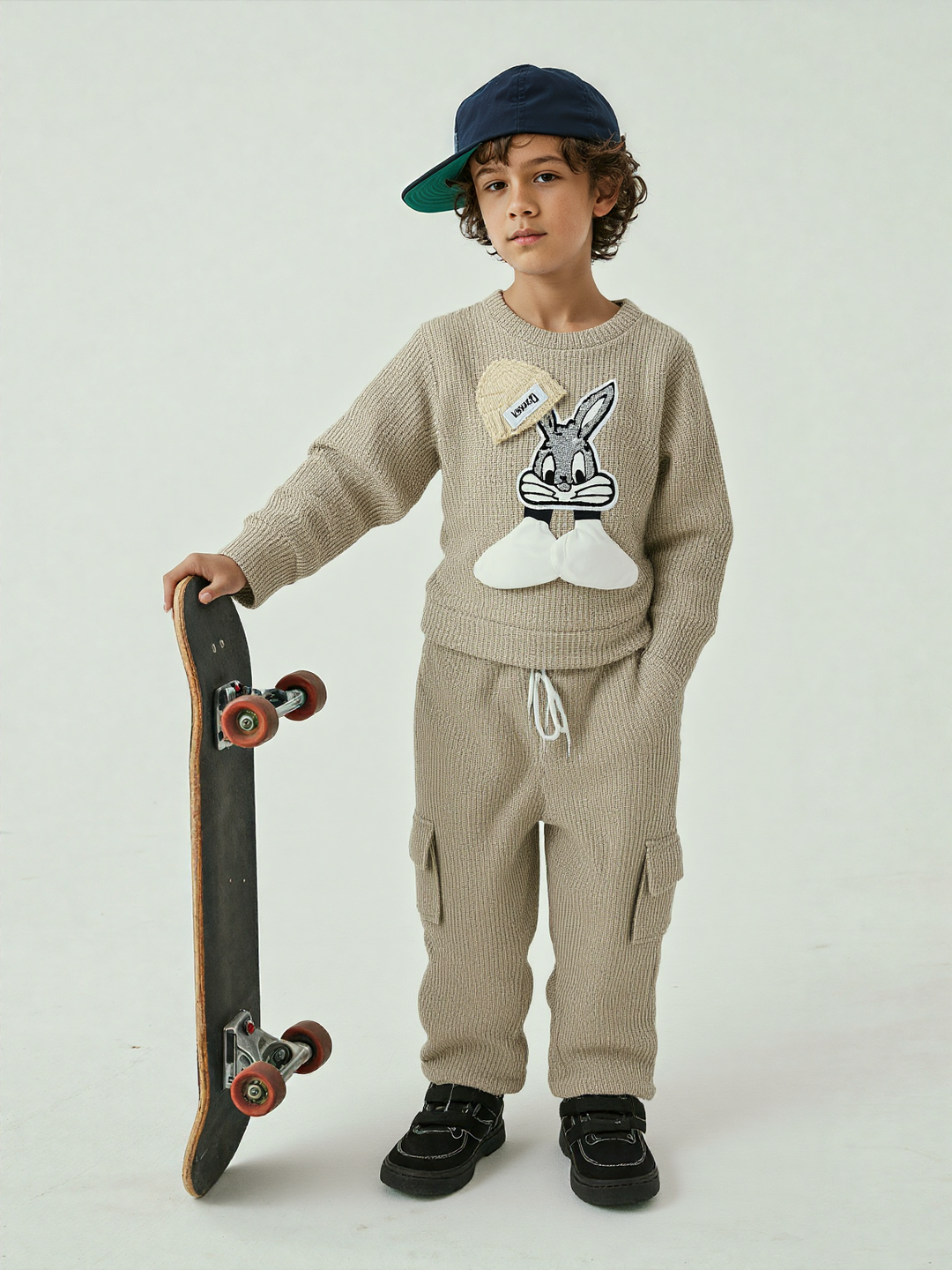 Unisex Cartoon Beige Co-Ord Set [GCS-6823](4-12 Years)