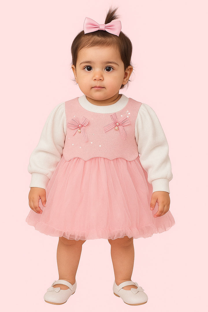 Girl’s Imported Pink Frock [GF-7394] (9M - 3 Years)