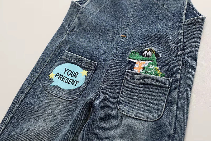Unisex Impored Black Dungaree [BT-6787] [1 - 5Years]