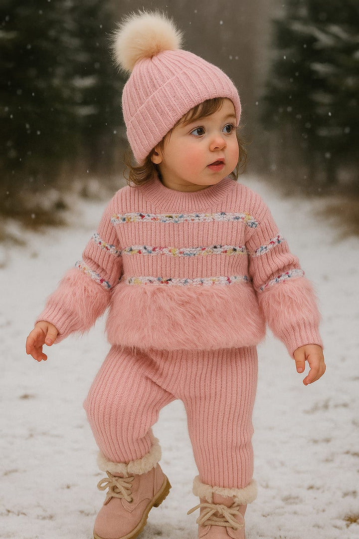 Girl's Imported Peach Co-Ord Set (WITHOUT CAP)[GCS-6794] (1-6 Years)