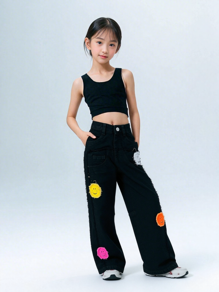 Girls Fancy Designer Straight Fit Jeans[GJ-999] (7-14Years)