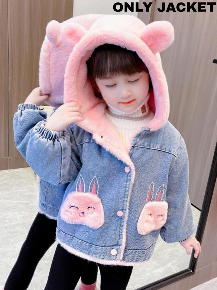 Girls Imported Winter Hoodie Fur Jacket [GT-154] [ 3-10 Years ]