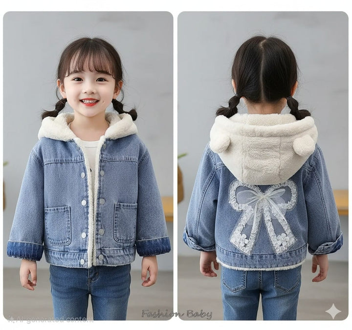 Girls Imported Winter Hoodie Fur Jacket [GT-151] [3-12 Years] [Only Jacket]