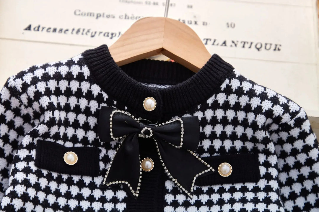 Girls Knitted Sweater Top And Skirt Set, Korean Fashion, Autumn/Winter Co-Ord Set (WITHOUT CAP AND STOCKINGS)[GCS-6674](2-7 Years)