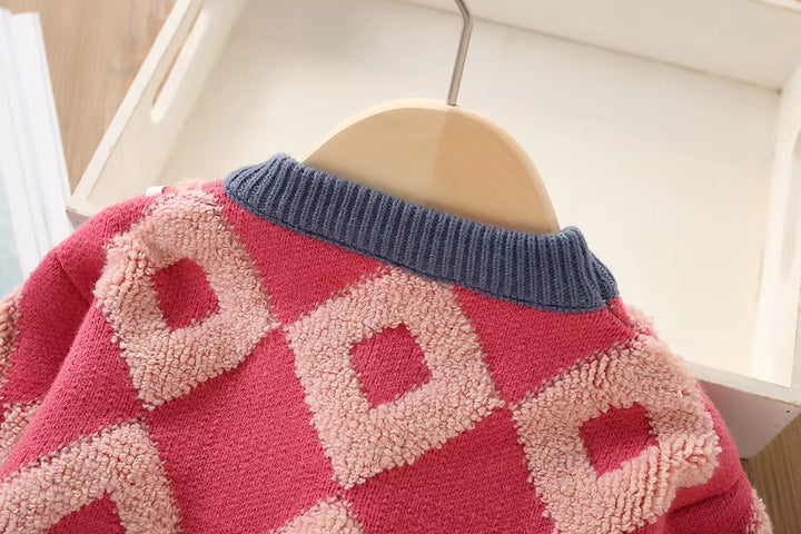 Girls Knitted Sweater Top And Skirt Set, Korean Fashion, Autumn/Winter Co-Ord Set [GCS-6662](2-7 Years)