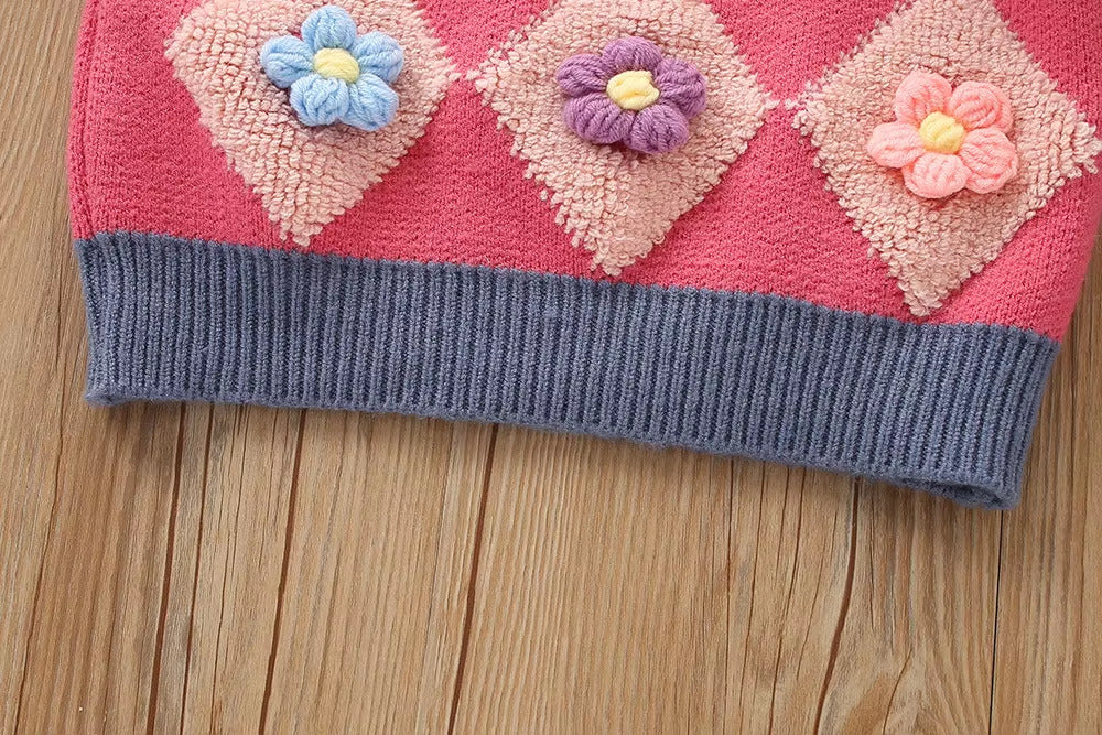 Girls Knitted Sweater Top And Skirt Set, Korean Fashion, Autumn/Winter Co-Ord Set [GCS-6662](2-7 Years)