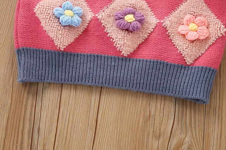 Girls Knitted Sweater Top And Skirt Set, Korean Fashion, Autumn/Winter Co-Ord Set [GCS-6662](2-7 Years)