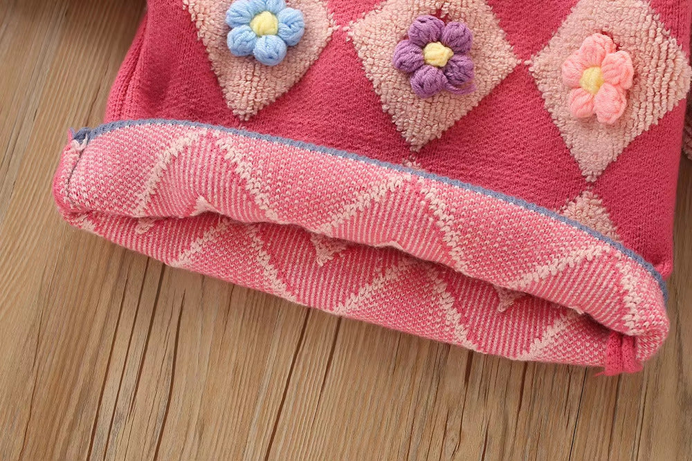 Girls Knitted Sweater Top And Skirt Set, Korean Fashion, Autumn/Winter Co-Ord Set [GCS-6662](2-7 Years)