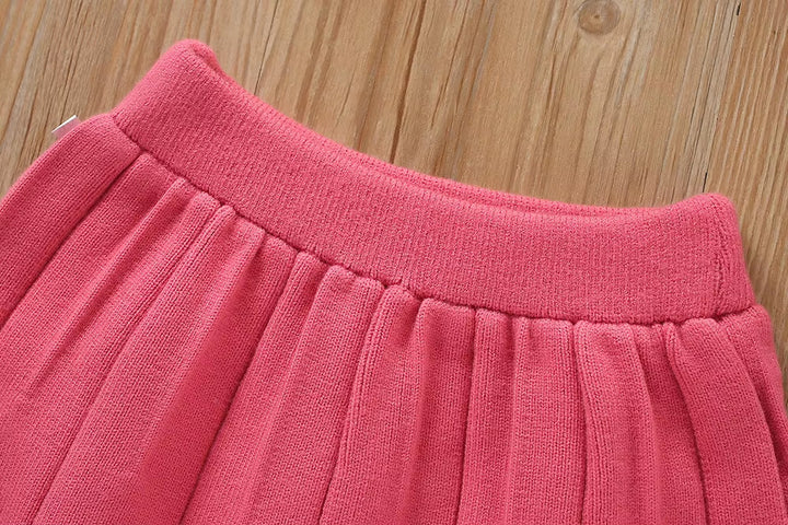 Girls Knitted Sweater Top And Skirt Set, Korean Fashion, Autumn/Winter Co-Ord Set [GCS-6668](2-7 Years)