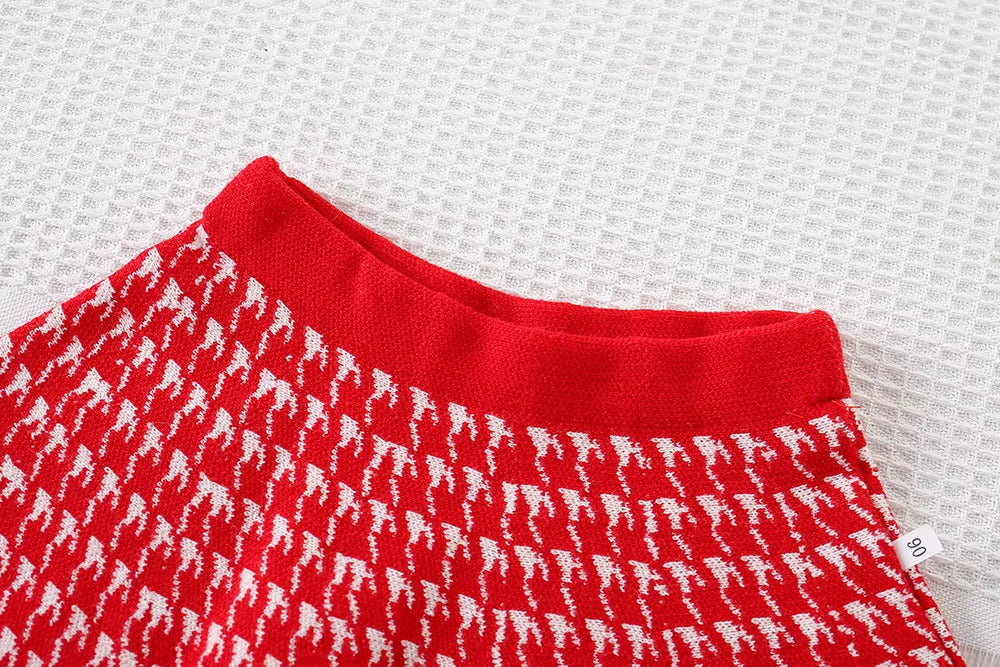 Girls Knitted Sweater Top And Skirt Set, Korean Fashion, Autumn/Winter Co-Ord Set [GCS-6672] (2-7 Years)