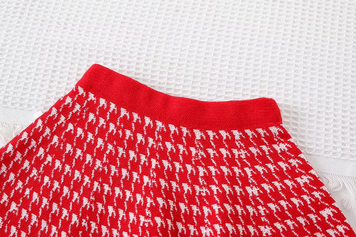 Girls Knitted Sweater Top And Skirt Set, Korean Fashion, Autumn/Winter Co-Ord Set [GCS-6672] (2-7 Years)