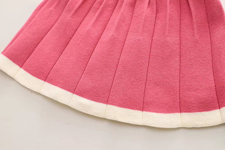 Girls Knitted Sweater Top And Skirt Set, Korean Fashion, Autumn/Winter Co-Ord Set [GCS-6668](2-7 Years)