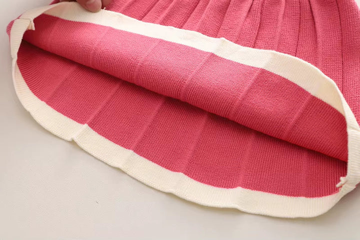 Girls Knitted Sweater Top And Skirt Set, Korean Fashion, Autumn/Winter Co-Ord Set [GCS-6668](2-7 Years)