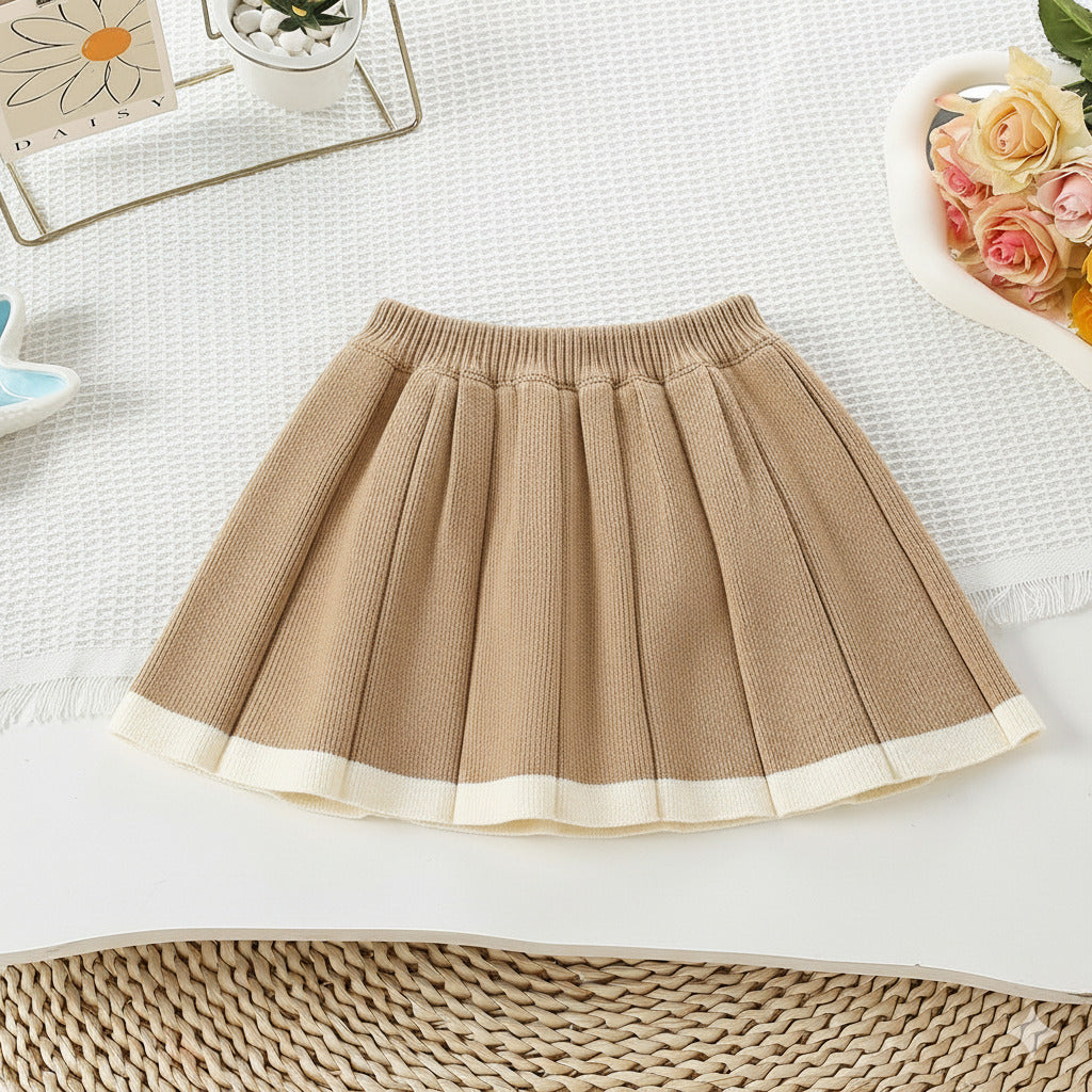 Girls Knitted Sweater Top And Skirt Set, Korean Fashion, Autumn/Winter Co-Ord Set [GCS-6663](2-7 Years)