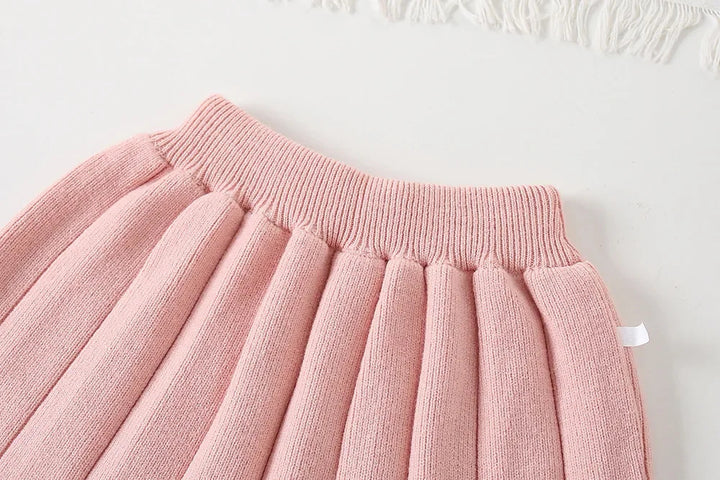 Girls Knitted Sweater Top And Skirt Set, Korean Fashion, Autumn/Winter Co-Ord Set [GCS-6665](2-7 Years)
