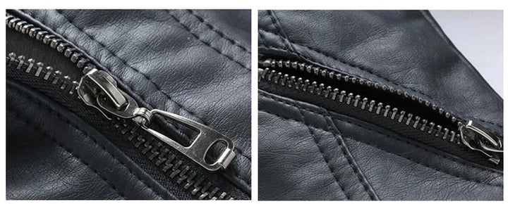 Unisex Black PU Leather Jacket with Cuban Collar, Zip Up Autumn/Winter Coat with Pockets [BT-166] [3 - 11Years]