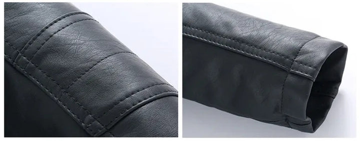 Unisex Black PU Leather Jacket with Cuban Collar, Zip Up Autumn/Winter Coat with Pockets [BT-166] [3 - 11Years]