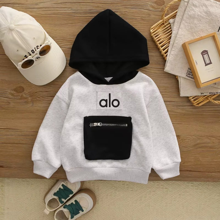 Boys Imported Black & White Hoodie Co-Ord Set [BT-6602] [1 - 5Years]