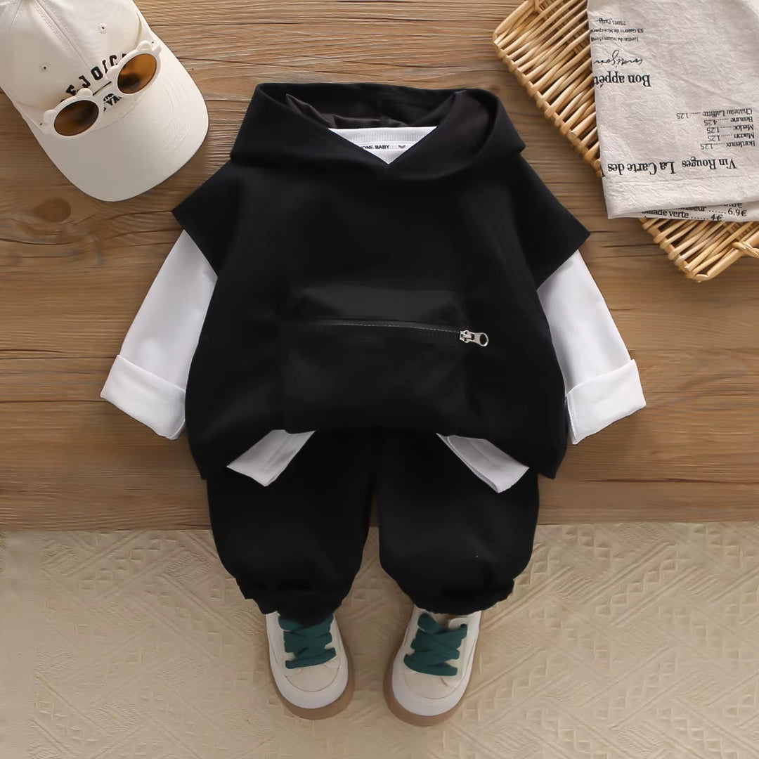 Boys Imported Black Hoodie Co-Ord Set [BT-6600] [1 - 5Years]