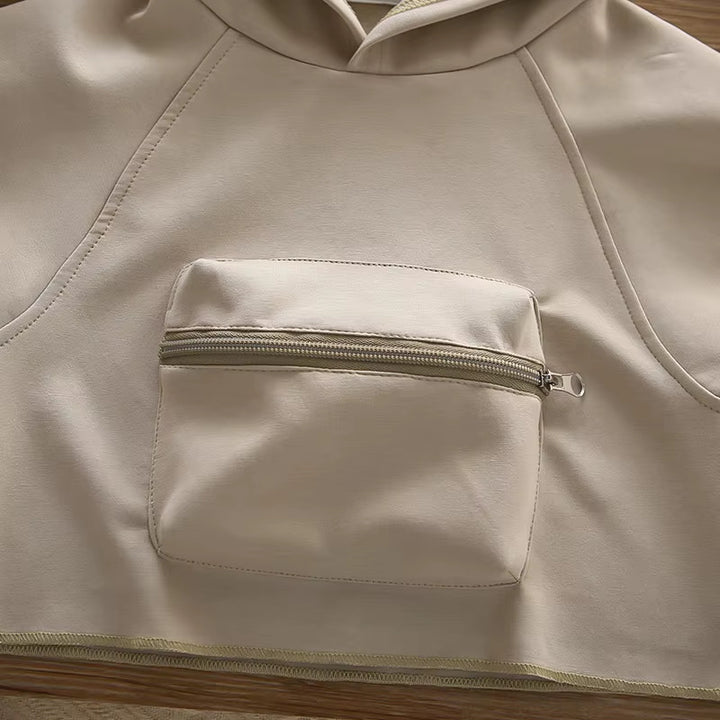 Boys Imported Beige Hoodie Co-Ord Set [BT-6599] [1 - 5Years]