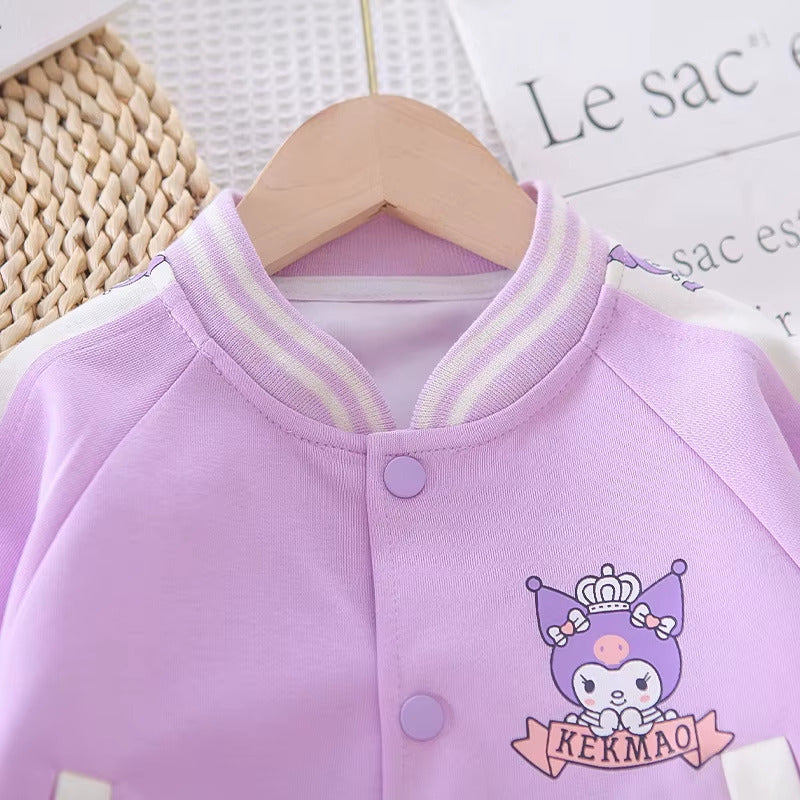Girl's 3 Piece Imported Lavender Varsity Co-Ord Set [GCS-6425] [1 - 5Years]