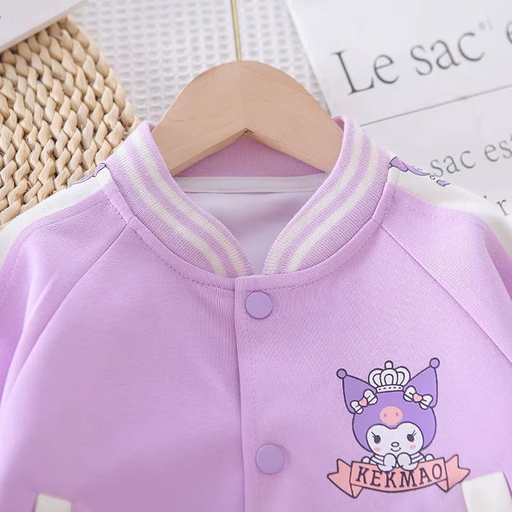 Girl's 3 Piece Imported Lavender Varsity Co-Ord Set [GCS-6425] [1 - 5Years]