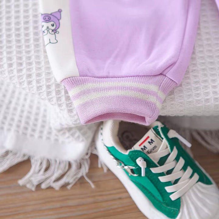 Girl's 3 Piece Imported Lavender Varsity Co-Ord Set [GCS-6425] [1 - 5Years]