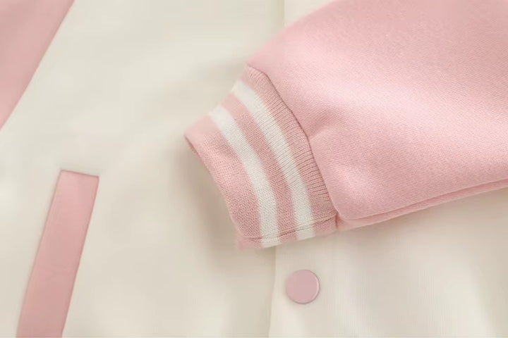 Girl's 3 Piece Imported Baby Pink Varsity Co-Ord Set [GCS-6431] [1 - 5Years]