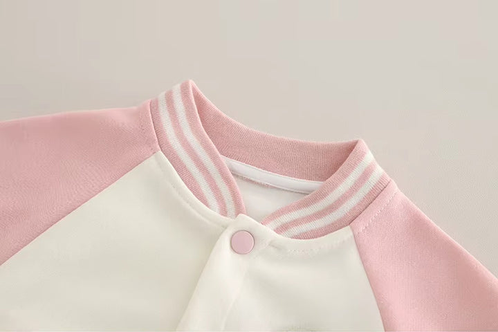 Girl's 3 Piece Imported Baby Pink Varsity Co-Ord Set [GCS-6431] [1 - 5Years]