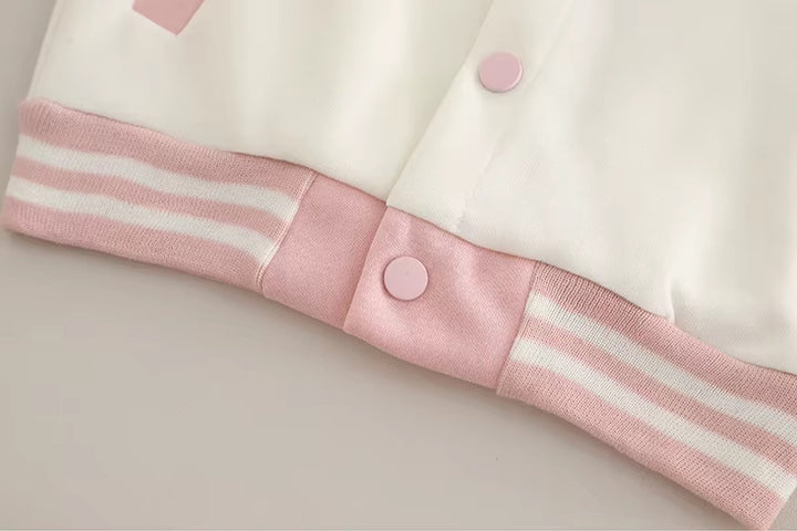 Girl's 3 Piece Imported Baby Pink Varsity Co-Ord Set [GCS-6431] [1 - 5Years]