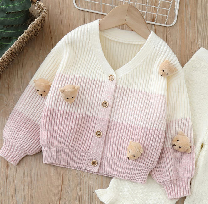 Girls Korean Knitted Winter Co-Ord Set [GCS-6337](1-6 Years)