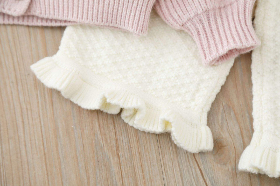 Girls Korean Knitted Winter Co-Ord Set [GCS-6337](1-6 Years)