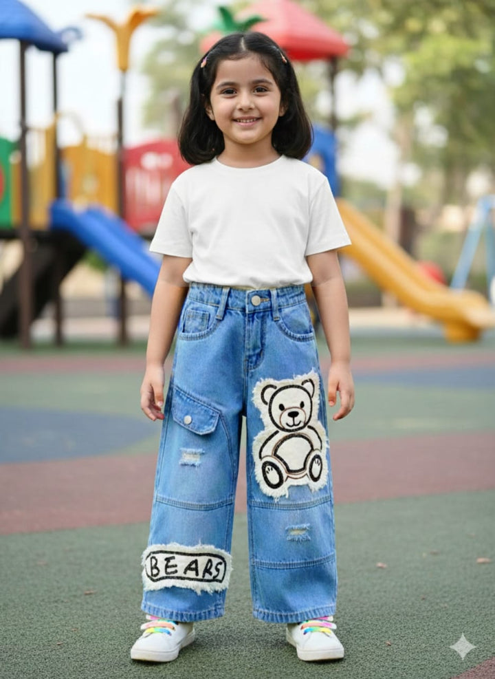 Girls Straight Fit Denim Jeans (Only Jeans) [GJ-1014] (3-14Years)