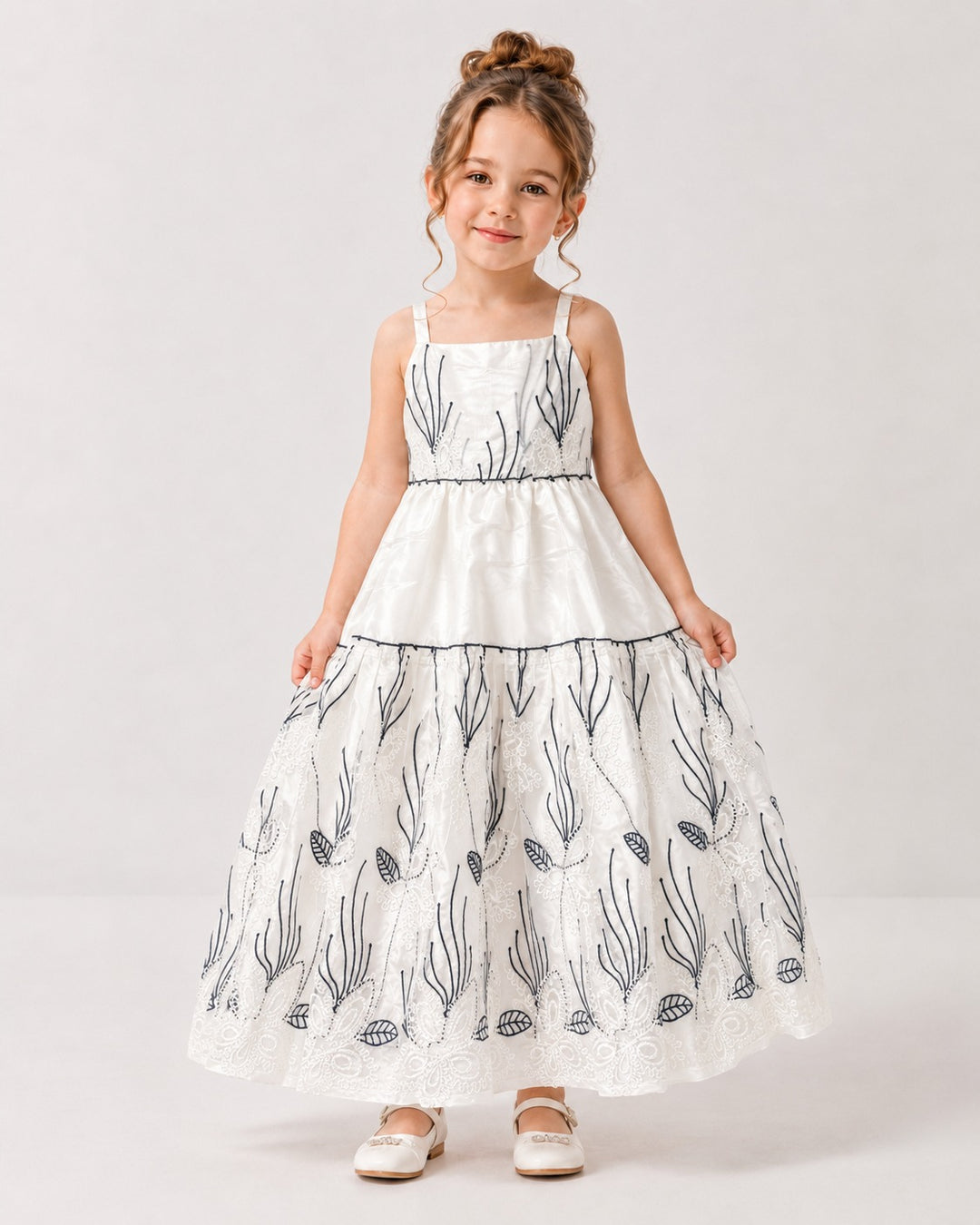 GIRLS EMBROIDED LONG ONEPIECE WITH JACKET [GD-2514] (4-12 Years)