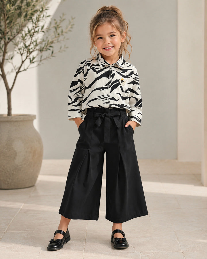 Girls Printed White Co-Ord Set [GCS-1514] (4-12 Years)