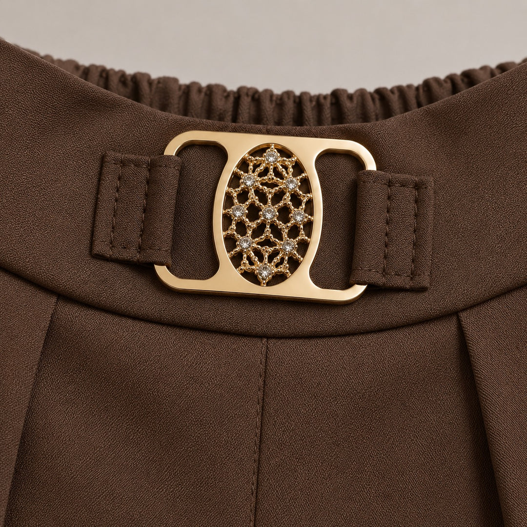 Girls Brown Korean Pant [ONLY PANT] [GJ-4D-2488] (4-12Years)
