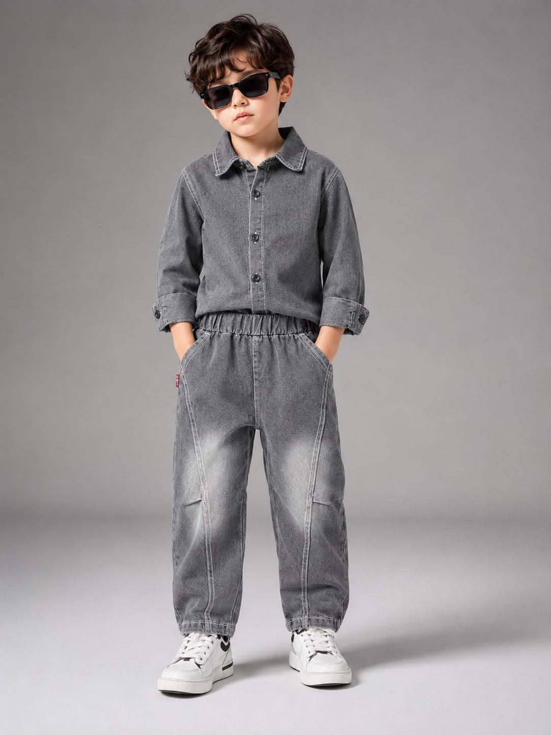 Boys Imported 2 Piece Grey Cord Set [BT-L-3842] [1 - 5Years]
