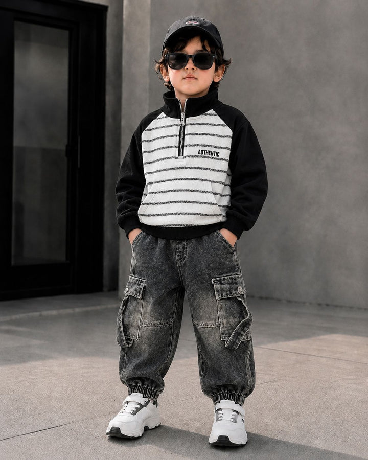 Boys 2 Piece Black Imported Cord Set [BT-M-9892] [1 - 6 Years]