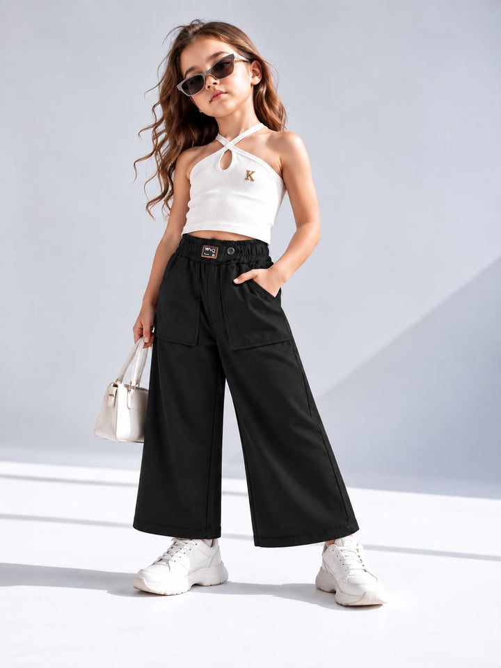 Girls Black Korean Pant [ONLY PANT] [GJ-6D-9741] (4-12Years)