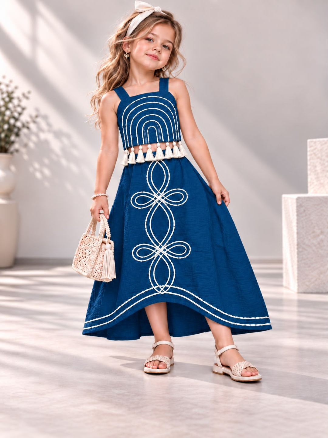 Girl's Designer Airforce Skirt Co-Ord Set [GCS-6E-1651] (1-6Years)