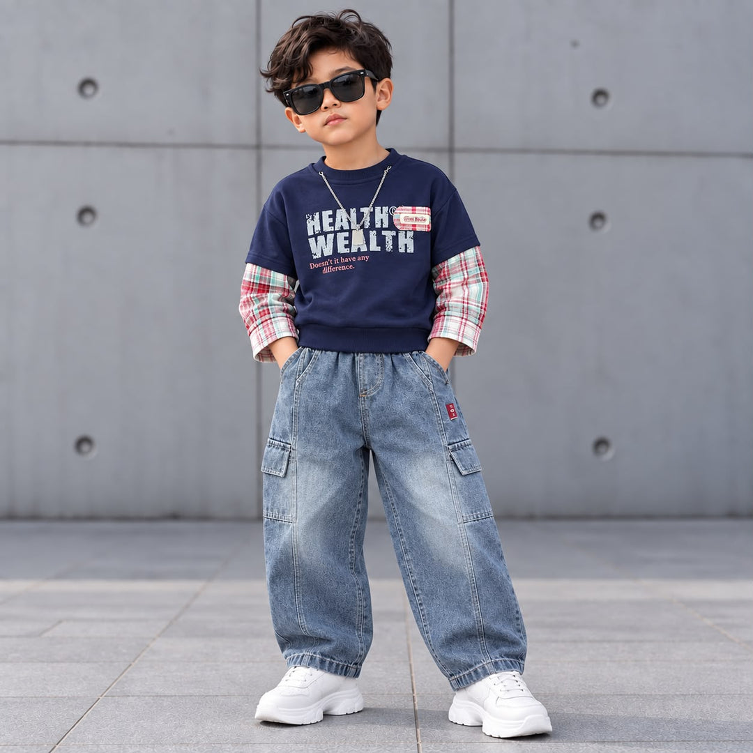 Boys Imported Navy Cord Set [BT-6C-3510] [1 - 6 Years]