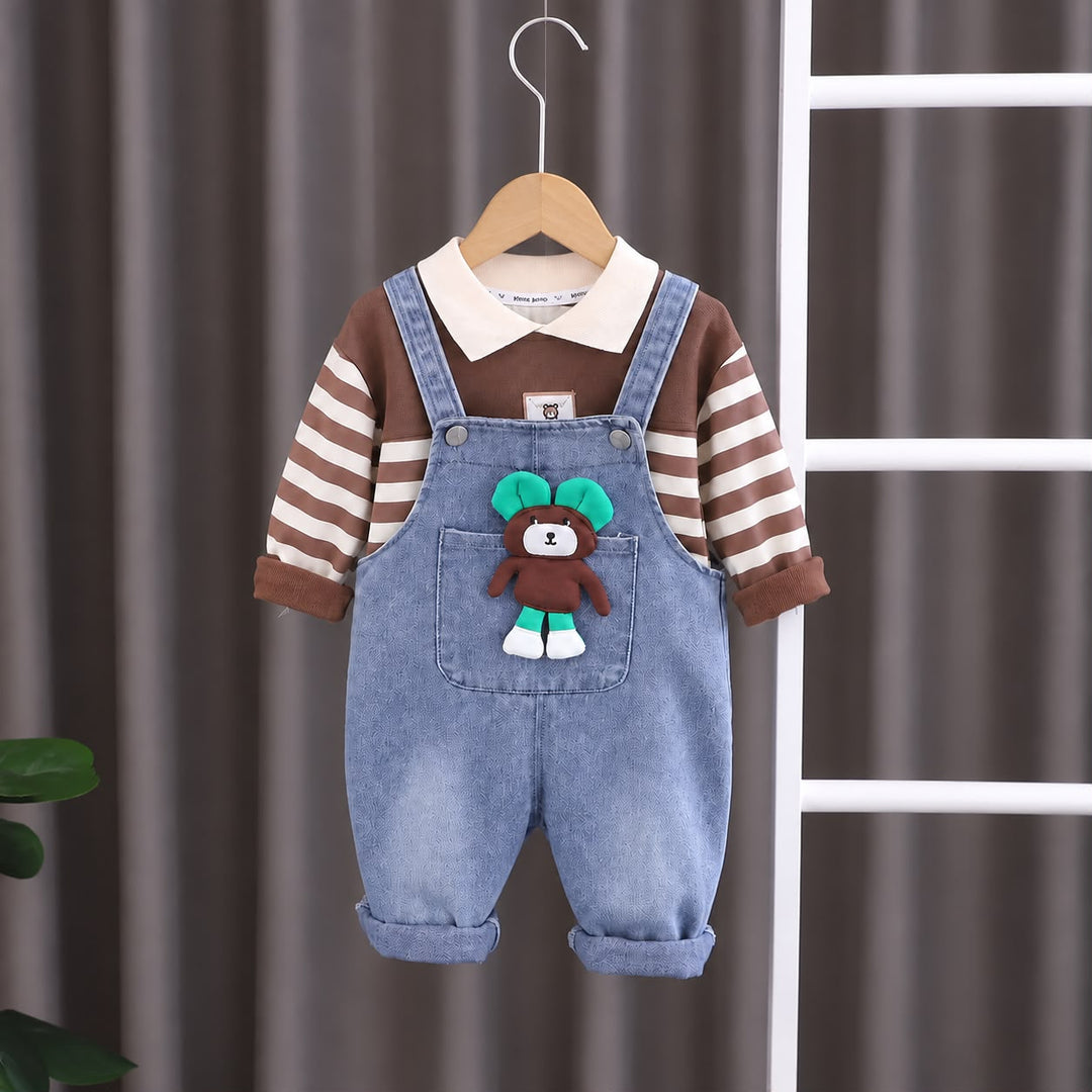 Boys Imported Brown Denim Dungaree [BT-L-1112] [1 - 6 Years]