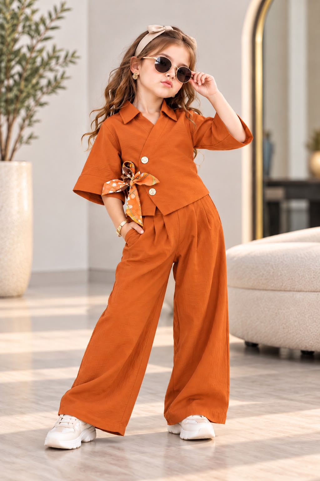 Girls Royal Rust Co-Ord Set [GCS-5K-0331] (4-12 Years)