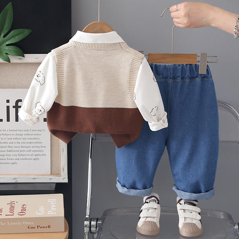 Boys Imported 3 Piece Brown Cord Set [BT-L-0332] [1-6Years]