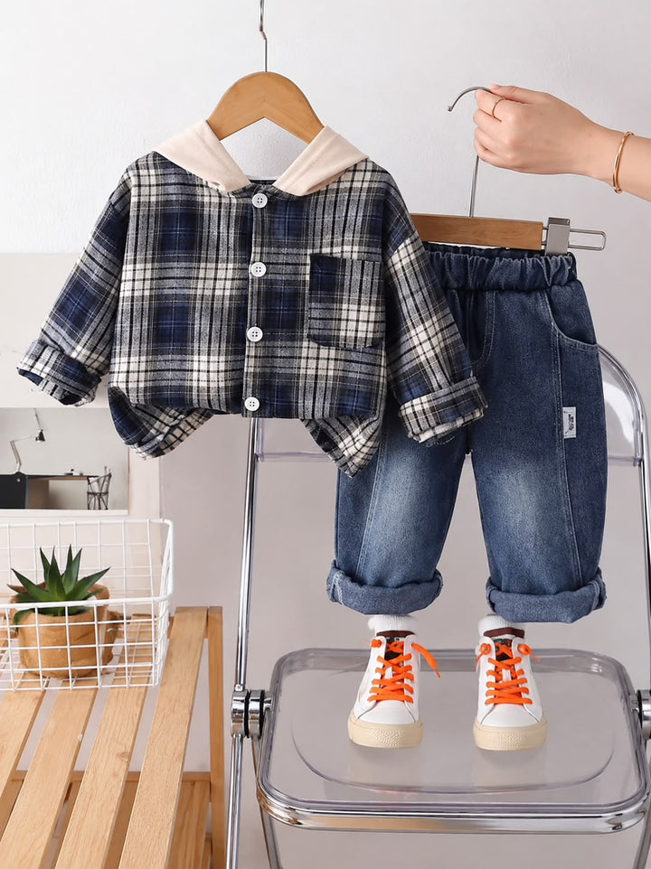 Boys Imported Dark Blue Cord Set [BT-P-2358] [1-6Years]