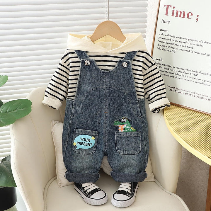 Unisex Impored Black Dungaree [BT-6787] [1 - 5Years]
