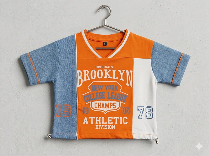 Girls Oversized Orange Top (Only Top) [GT-586] [4-12 year]