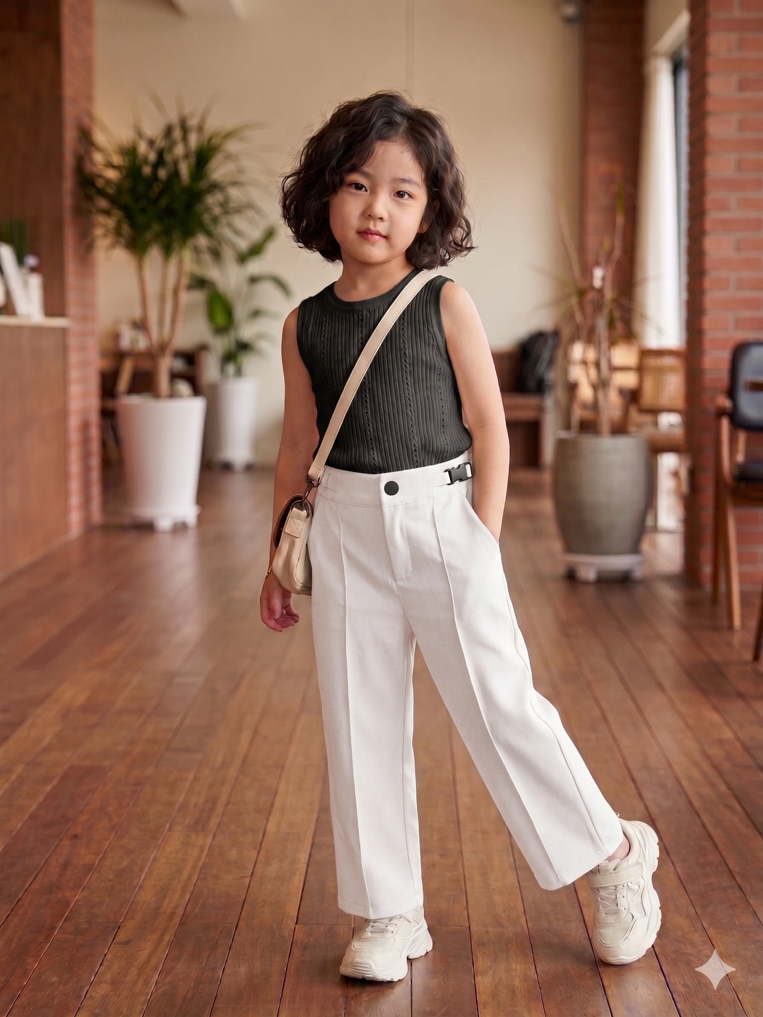 Girls White Korean Pant [ONLY PANT] [GJ-1245](4-12Years)