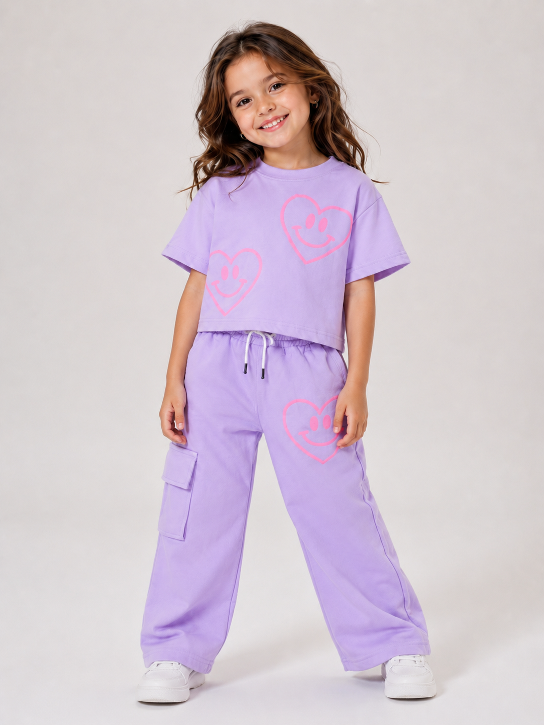 Girls Lavender Casual Co-Ord Set [GCS-4E-2592] (4-12 Years)