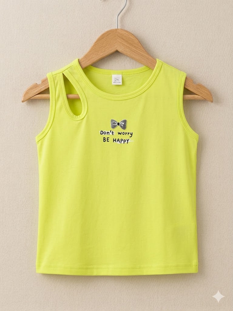 Girls Summer Neon Green Tank Top [GT-369] [4-12 year]